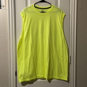XXL Athletic Works Neon Yellow Cotton Polyester Active wear Relaxed Fit Tank Top